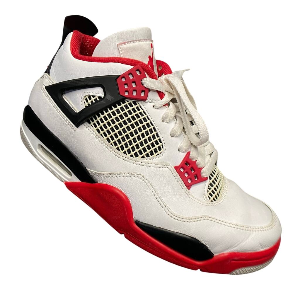 Nike Air Jordan 4 Retro Sneakers Men Sz 10.5 High Top OG 'Fire Red'